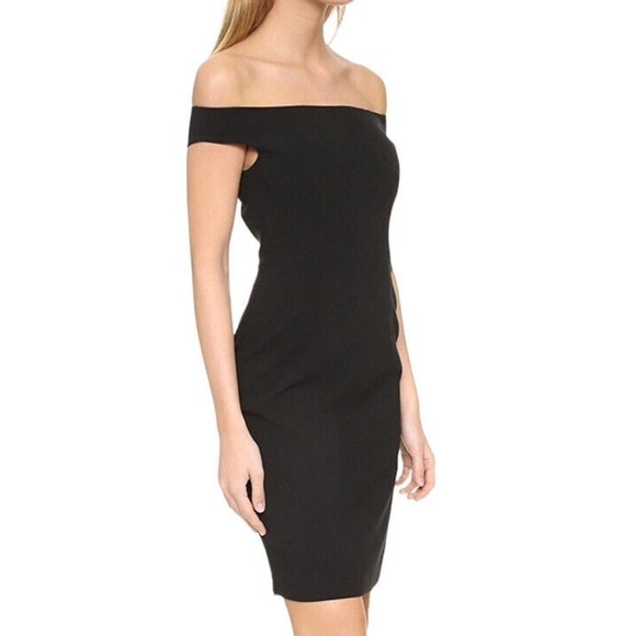 Black Halo Claire Off the Shoulder Sheath Dress Women Size 8 Knee Length Lined - Picture 8 of 16